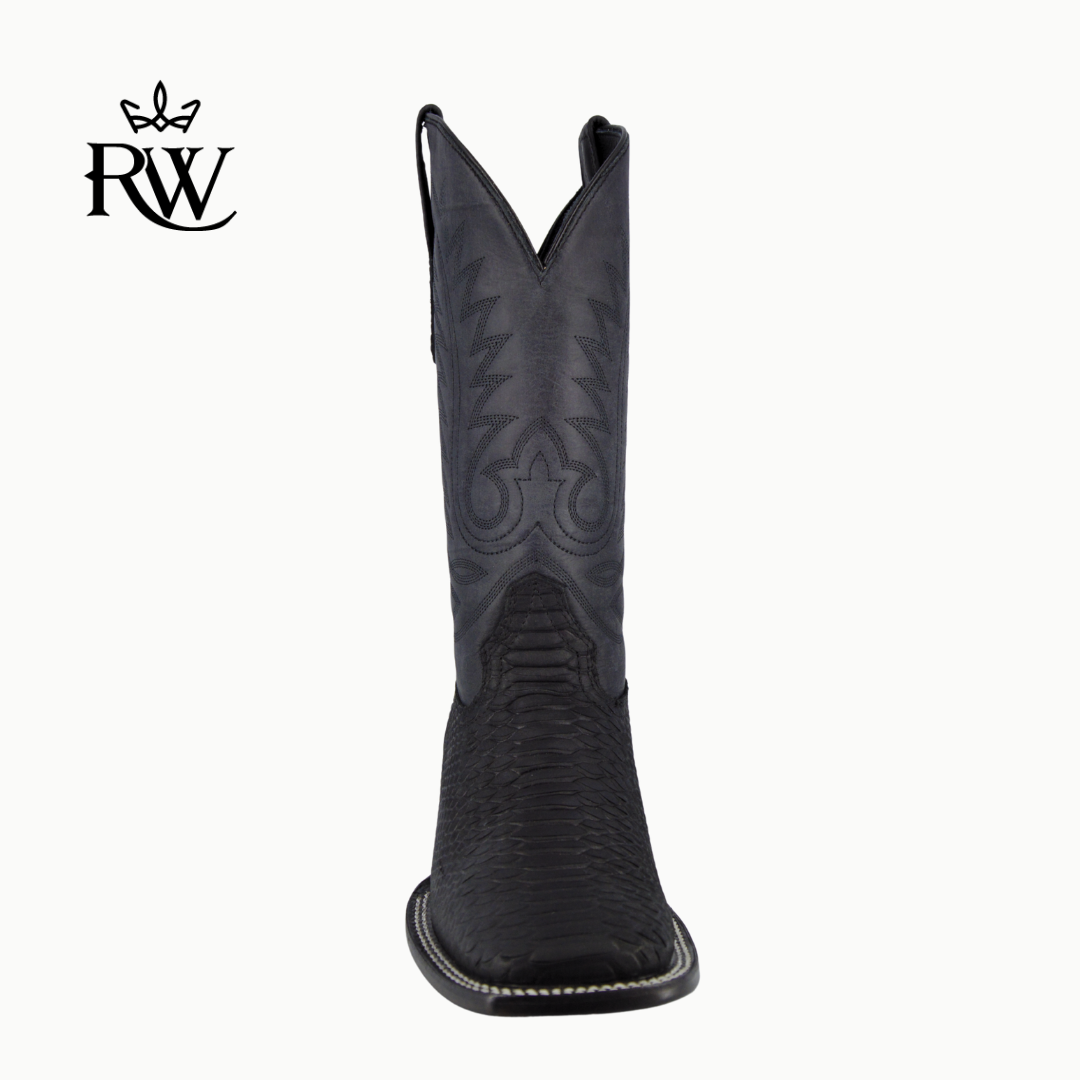 Bota de Rodeo Pithon Negro Mate/Imitación