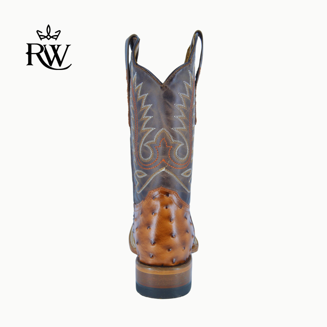 Bota de Rodeo Avestruz Africana Shedron/Imitación