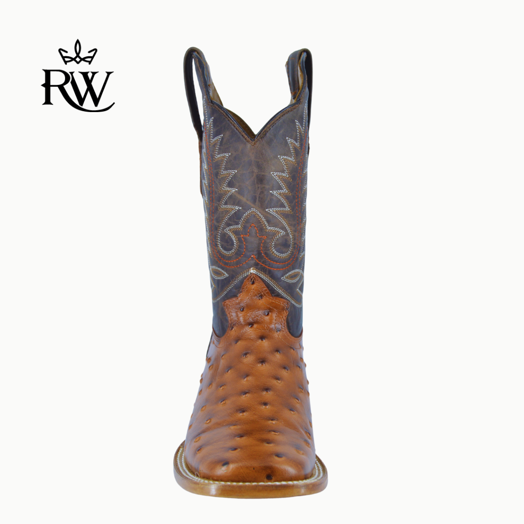 Bota de Rodeo Avestruz Africana Shedron/Imitación